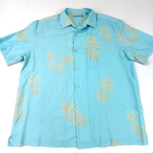 Tori Richard Hawaiian Shirt Mens Large Tropical Beach Aloha Silk Tencel NWOT